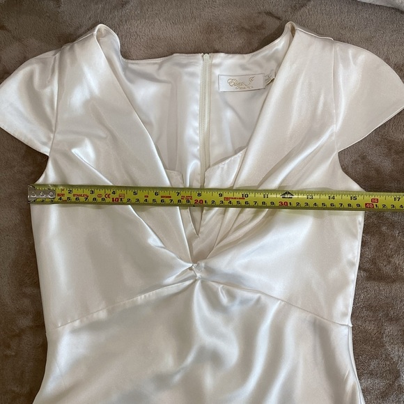Eliza J Ivory Satin Midi Dress size 6 - Picture 11 of 12